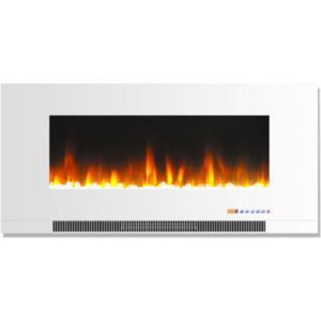 Picture of 42-In. Wall Mounted Electric Fireplace Heater with Remote Control, Multicolor Flames, and Crystal Ro