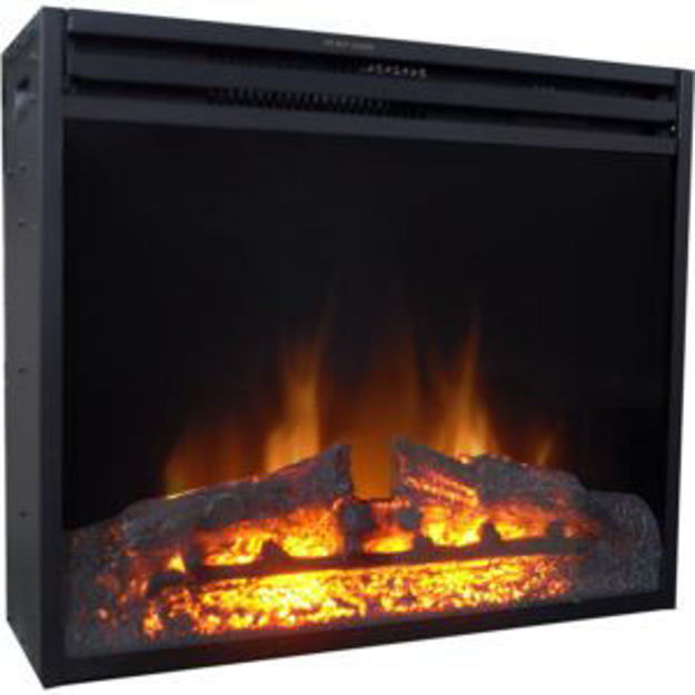 Picture of 23-In. 5118 BTU Freestanding Electric Fireplace Heater Insert for Chimneys with Charred Logs, Realis