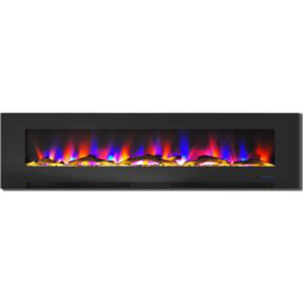 Picture of 78-In. Wall Mounted Electric Fireplace Heater with Remote Control, Multicolor Flames, and Driftwood