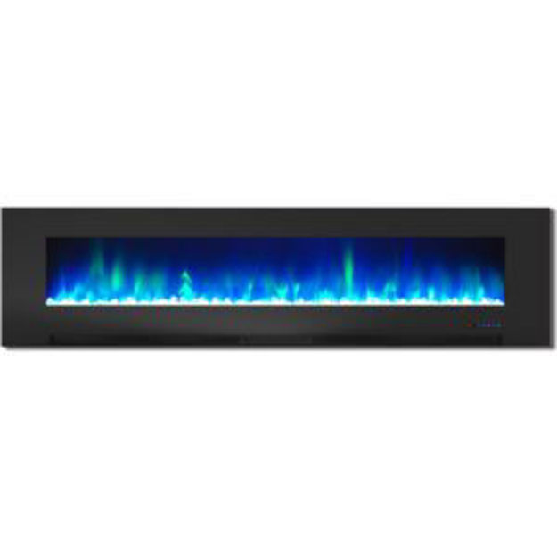 Picture of 78-In. Wall Mounted Electric Fireplace Heater with Remote Control, Multicolor Flames, and Crystal Ro