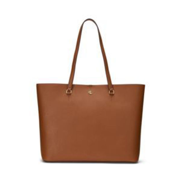 Picture of Karly Crosshatch Leather Large Tote Tan