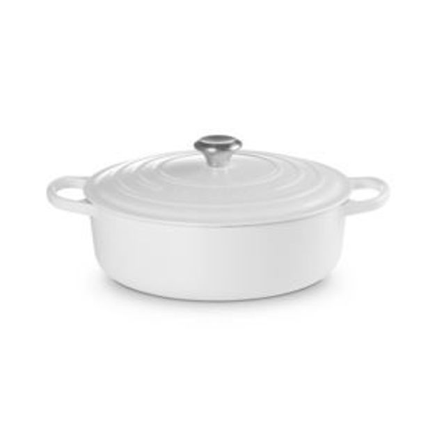 Picture of 6.75qt Signature Cast Iron Round Wide Oven White