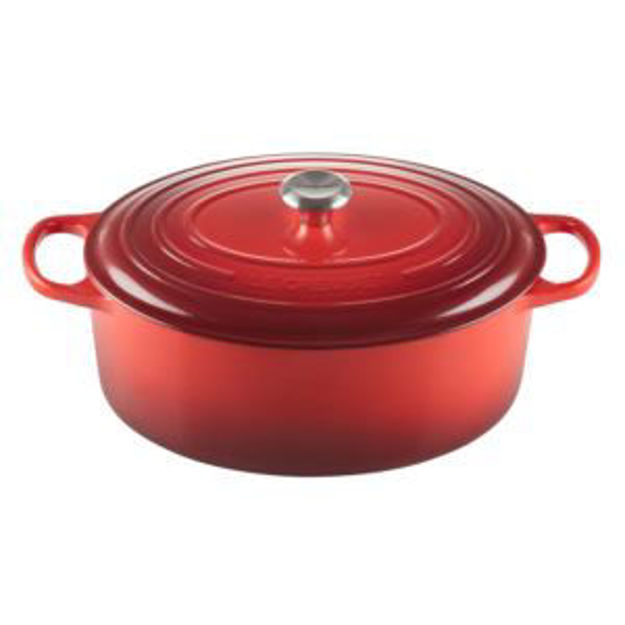 Picture of 9.5qt Signature Cast Iron Oval Dutch Oven Cerise