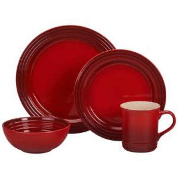 Picture of 16pc Stoneware Dinnerware Set Cerise