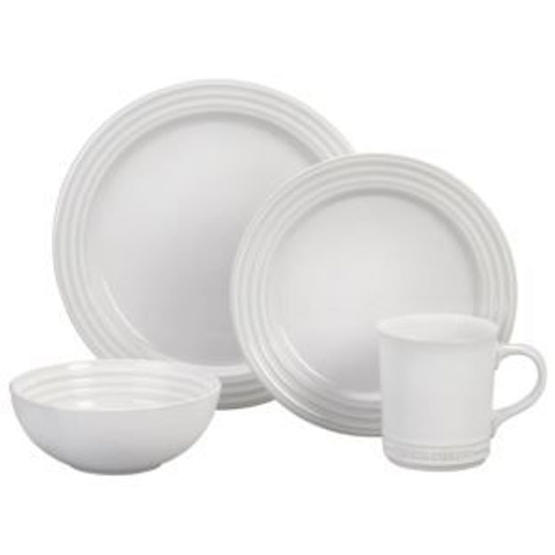 Picture of 16pc Stoneware Dinnerware Set White