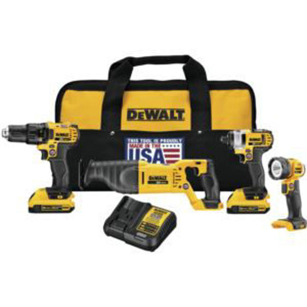 Picture of 20V MAX 4-Tool Combo Kit - Drill/Driver Impact Recip Saw Worklight