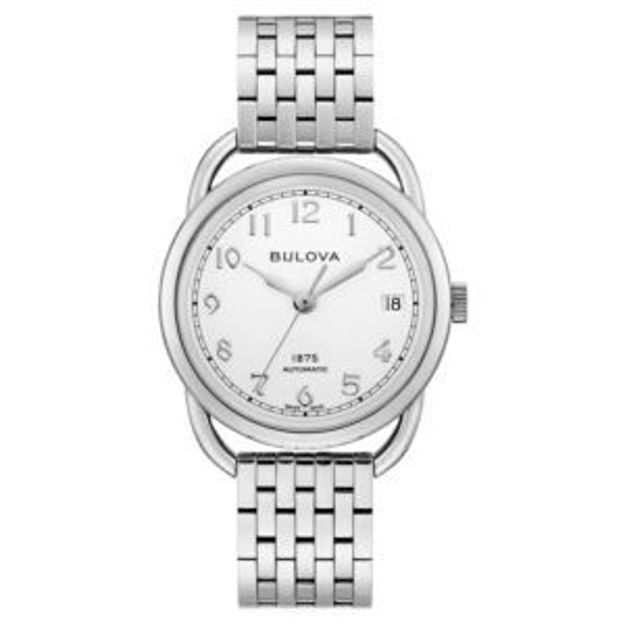 Picture of Ladies' Joseph Bulova Commodore Automatic Silver-Tone SS Watch Silver Dial