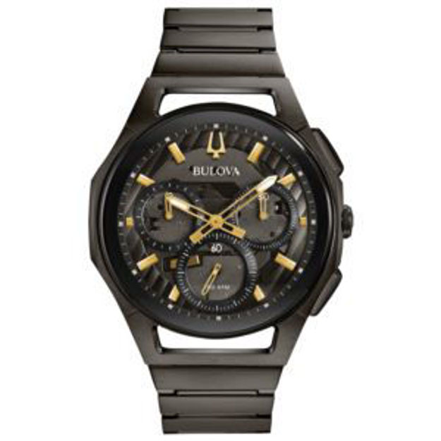 Picture of Men's CURV Automatic Chronograph Dark Gray IP Stainless Steel Watch Gray Dial