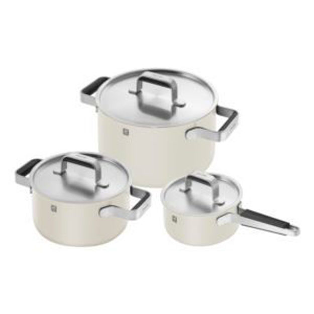 Picture of Pure 6pc Stainless Steel Pot Set Ivory White