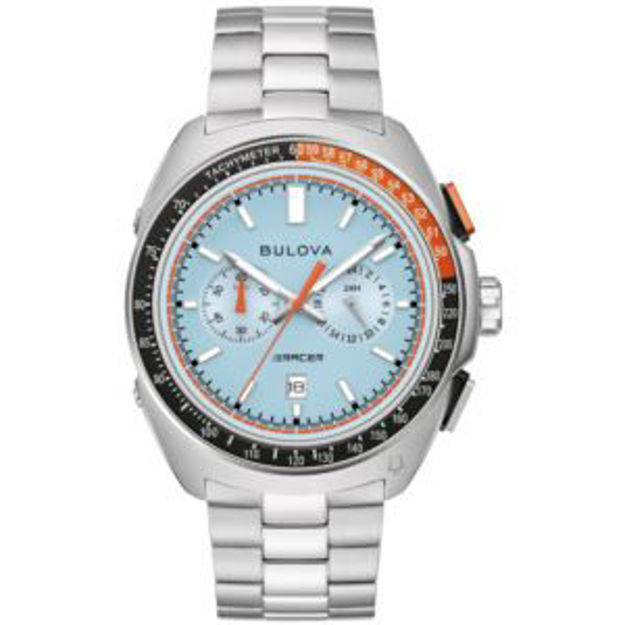 Picture of Men's Racer Chronograph Silver-Tone Stainles Steel Watch Blue Dial