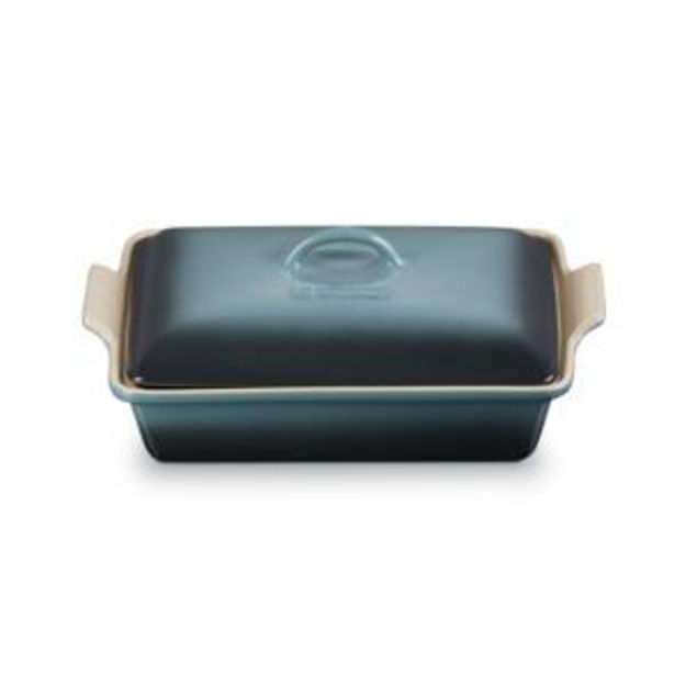 Picture of 4qt Heritage Stoneware Covered Rectangular Casserole Ocean