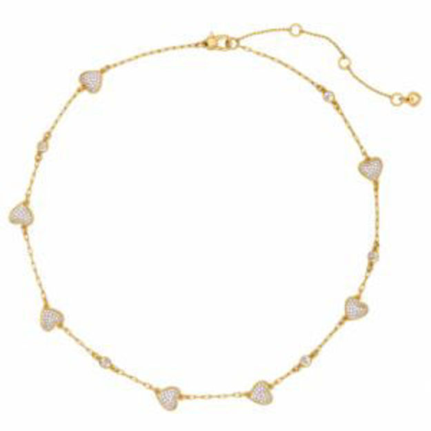 Picture of With All My Heart  Pave Scatter Necklace  - Clear/Gold