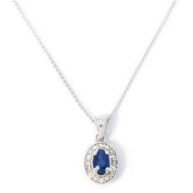 Picture of White Gold Sapphire & Diamond Necklace