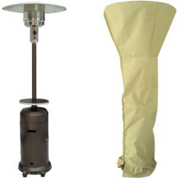 Picture of 7-Ft. 48,000 BTU Steel Umbrella Propane Patio Heater in Hammered Bronze with Weather-Protective Cove