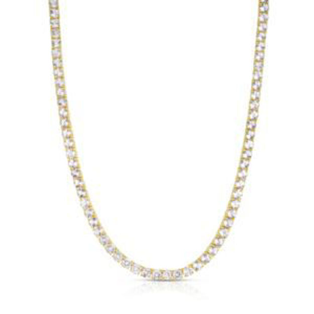 Picture of White Topaz Tennis Necklace Gold