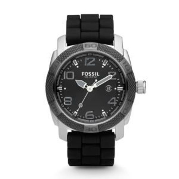 Picture of Men's Sport Black Silicone Strap Watch Black Dial