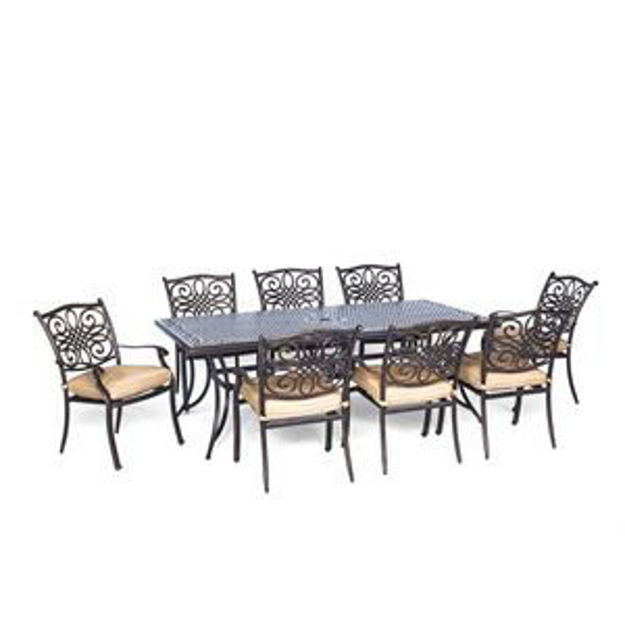 Picture of Traditions 9-Piece Dining Set with Eight Stationary Dining Chairs and an Extra-Long Dining Table