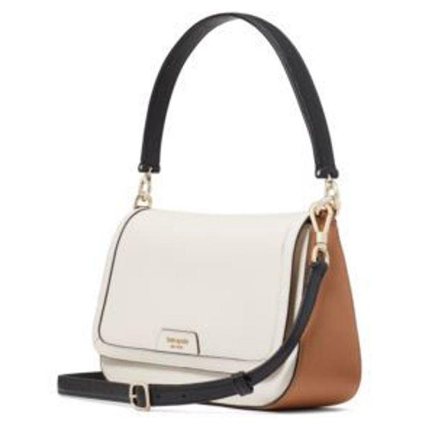 Picture of Hudson Colorblocked Flap Shoulder Bag - Parchment Multi