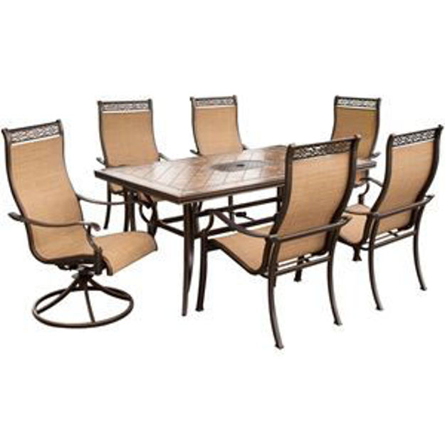 Picture of Monaco 7 Pc. Dining Set - Two Swivel Chairs, Four Dining Chairs, and a 40 x 68 in. Table