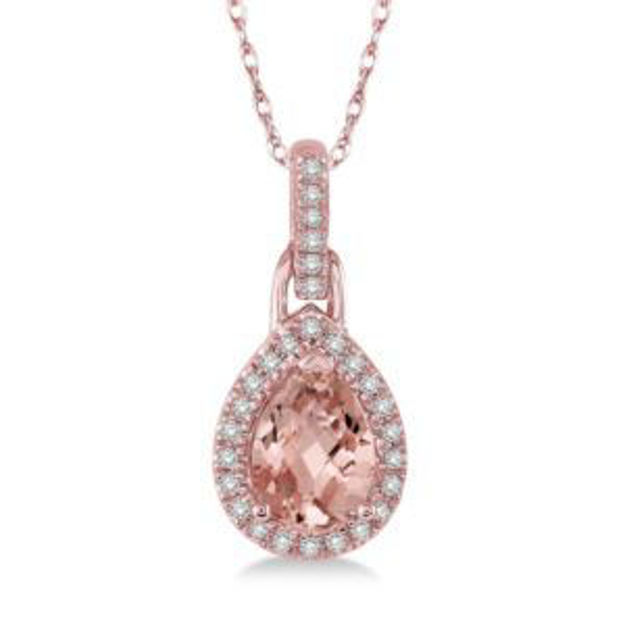 Picture of Pear Shaped Morganite Necklace