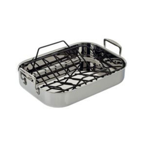 Picture of Large Stainless Steel Roasting Pan w/ Nonstick Rack