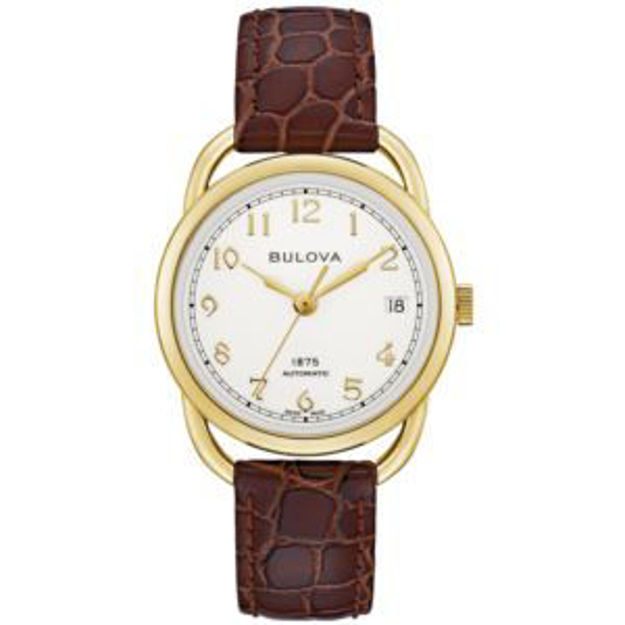 Picture of Ladies' Commodore Automatic Brown Leather Strap Watch Ivory Dial