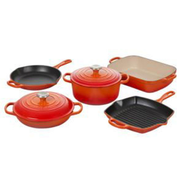 Picture of 7pc Signature Cast Iron Cookware Set Flame