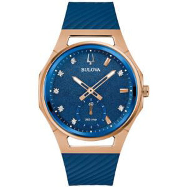 Picture of Ladies' CURV Marc Anthony Blue Silicone Strap Watch Blue Dial