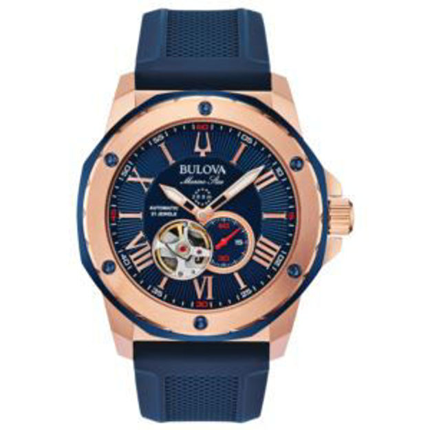 Picture of Mens Marine Star Automatic Blue Silicone Watch Blue Dial