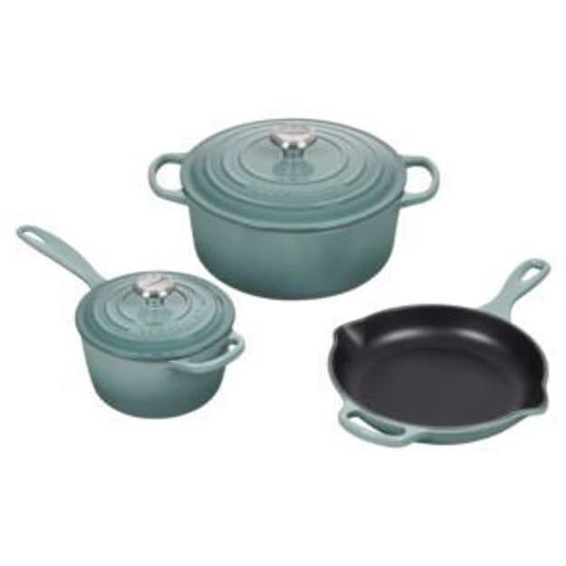 Picture of 5pc Signature Cast Iron Cookware Set Sea Salt