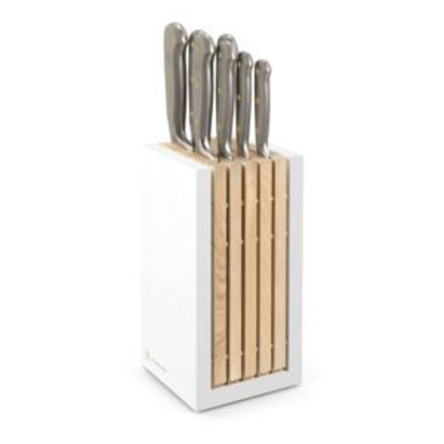 Picture of Classic 8pc Designer Knife Block Set Velvet Oyster