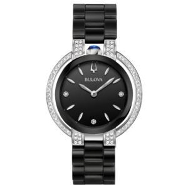 Picture of Ladies Rubaiyat Diamond & Black Ceramic Watch Black Dial