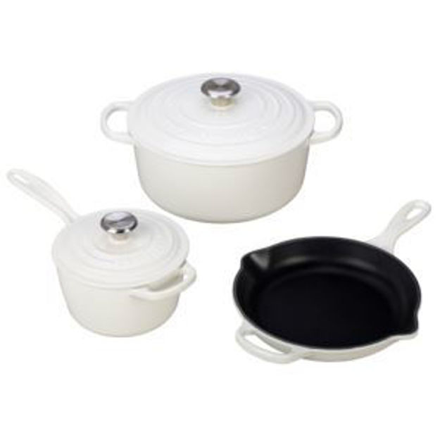 Picture of 5pc Signature Cast Iron Cookware Set White