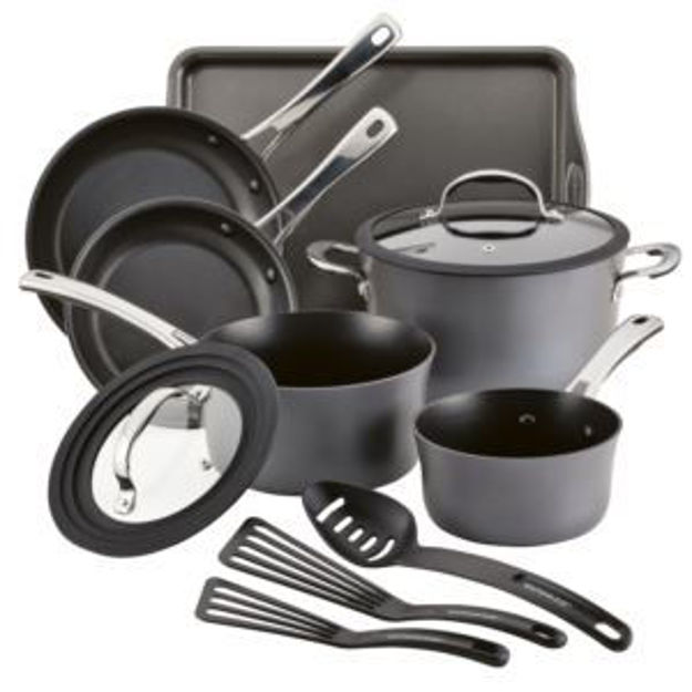 Picture of Cook + Create 11pc Hard Anodized Nonstick Cookware Set Black