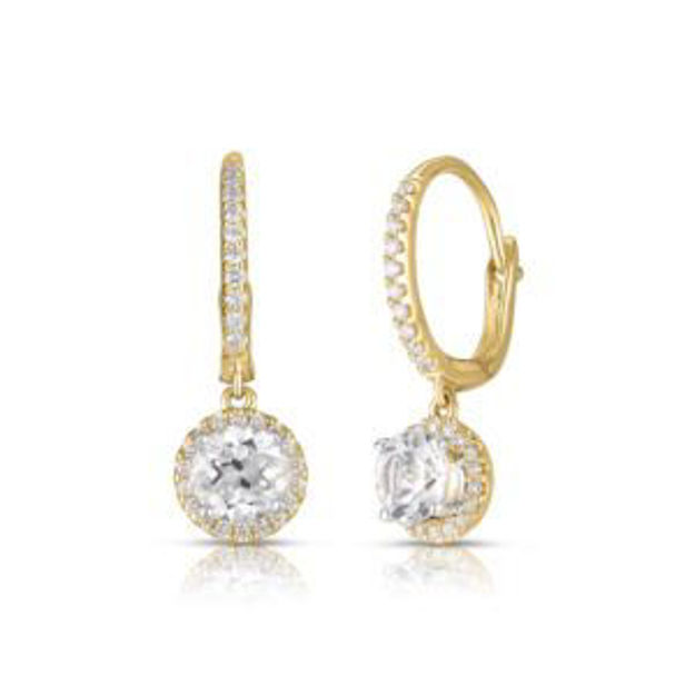 Picture of White Topaz and Diamond Earrings Gold