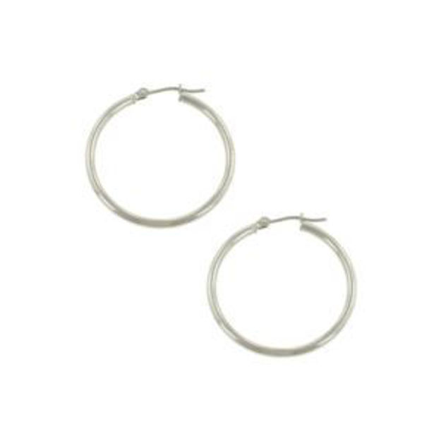 Picture of 14k White Gold 30mm Hoop Earrings