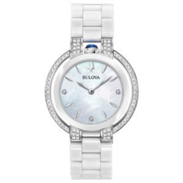 Picture of Ladies Rubaiyat Diamond & White Ceramic Watch White Mother-of-Pearl Dial