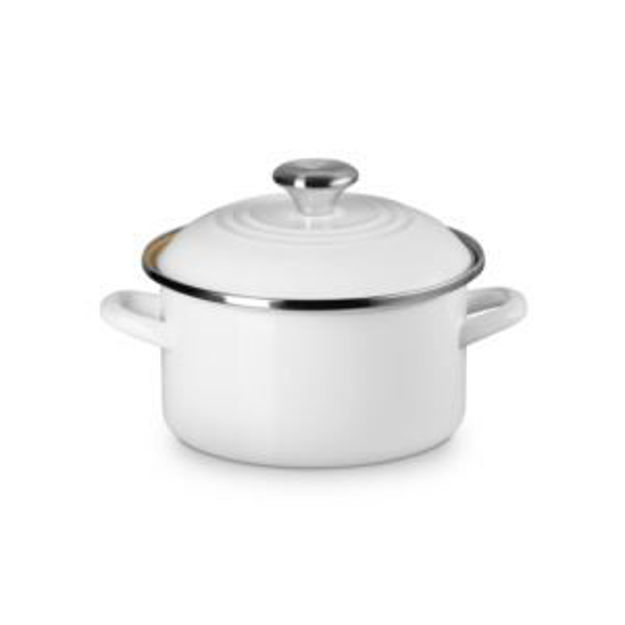 Picture of 3.8qt Enamel on Steel Covered Petite Stockpot White