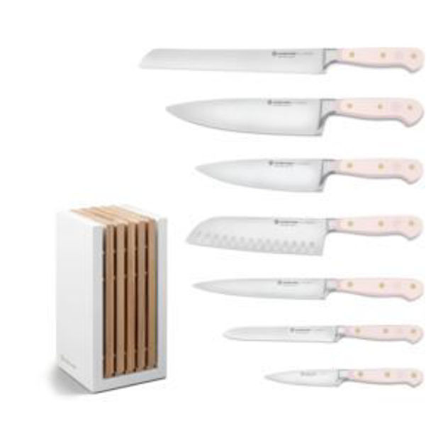 Picture of Classic 8pc Designer Knife Block Set Pink Himalayan Salt