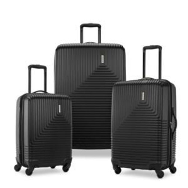 Picture of Groove 3pc Hardside Spinner Set Black