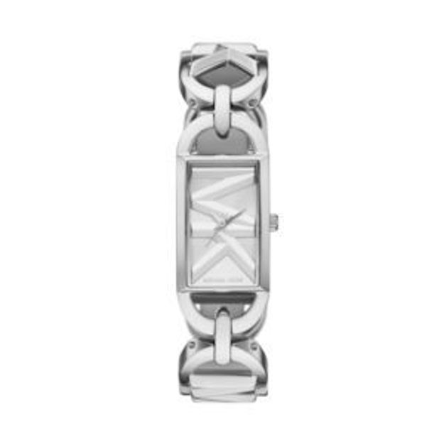 Picture of Ladies' Mini Empire Silver-Tone Stainless Steel Watch Silver MK Logo Dial