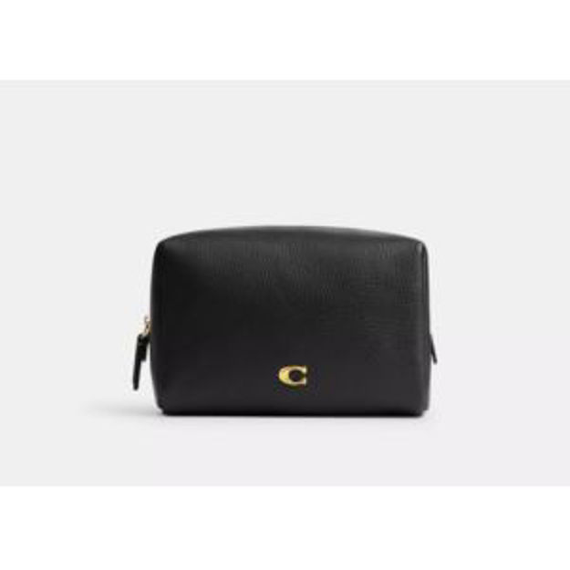 Picture of Pebbled Leather Essential Cosmetic Pouch - Black