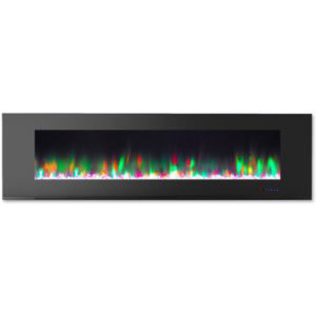 Picture of 72-in. Wall Mounted Electric Fireplace Heater in Black with Crystal Rock Display and Remote Control