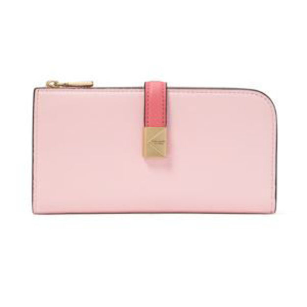 Picture of Deco Colorblocked  Zip Slim Wallet - Pastry Pink Multi