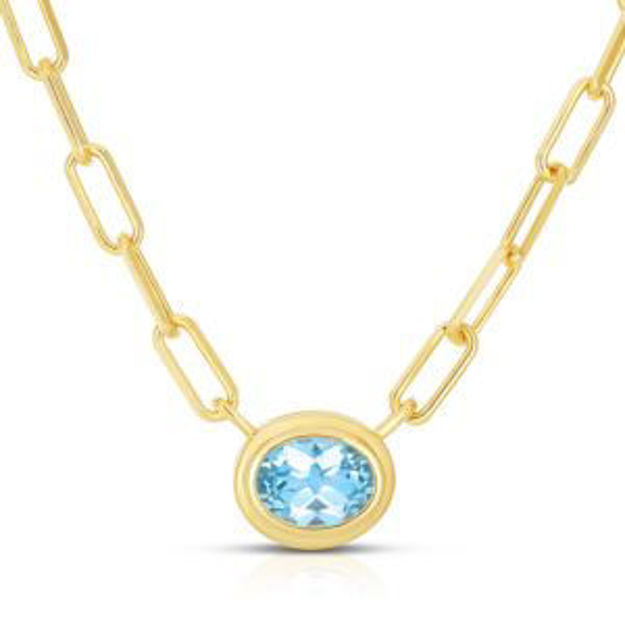 Picture of Oval Blue Topaz Necklace