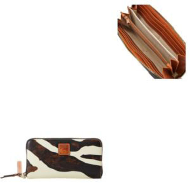 Picture of Zebra Leather Large Zip Around Wristlet