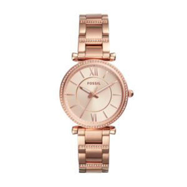 Picture of Ladies Carlie Rose Gold-Tone Crystal Bracelet Watch Rose Gold Dial