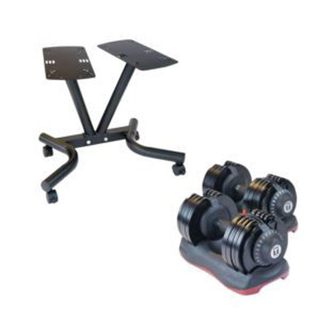 Picture of Body-Solid Tools Adjustable Dumbbells Pair w/Stand