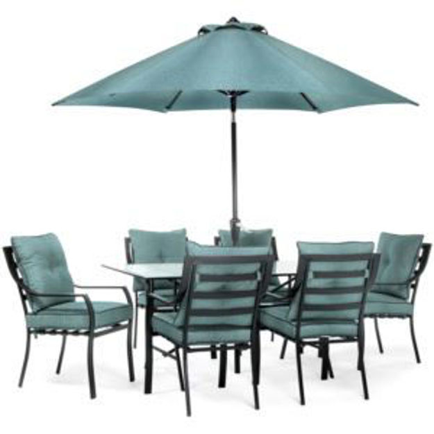 Picture of Lavallette 7-Piece Outdoor Dining Set in Ocean Blue