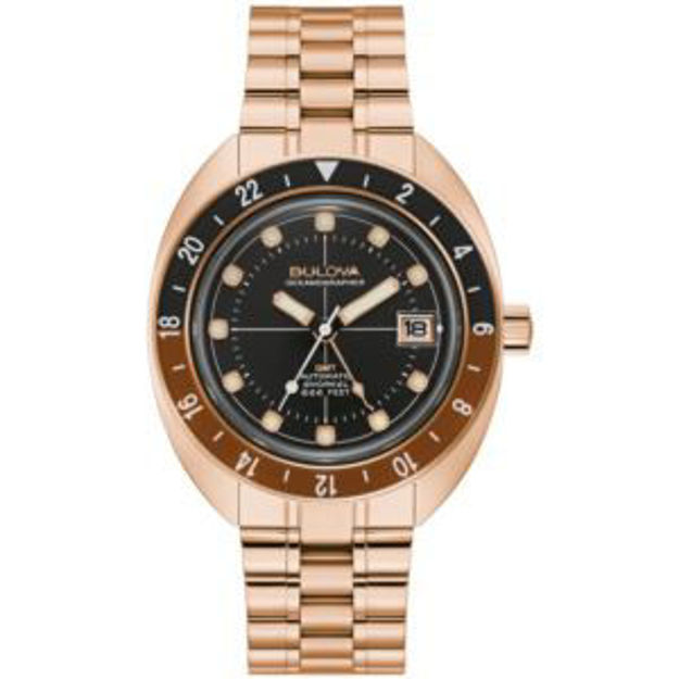 Picture of Men's Oceanographer GMT Rose Gold-Tone Stainless Steel Watch Black Dial